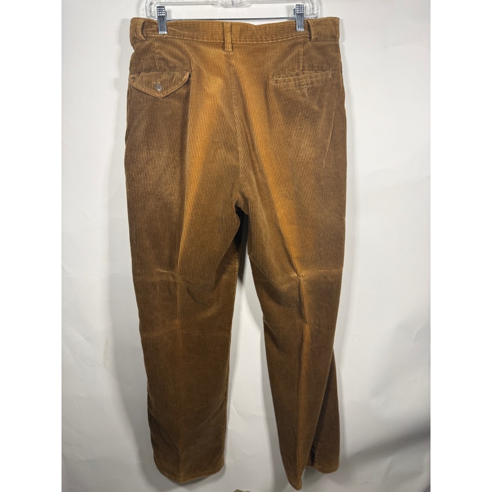 Polo Ralph Lauren Vintage Corduroy Pants Mens 35x32 Brown Pleated Made in USA - Picture 4 of 10